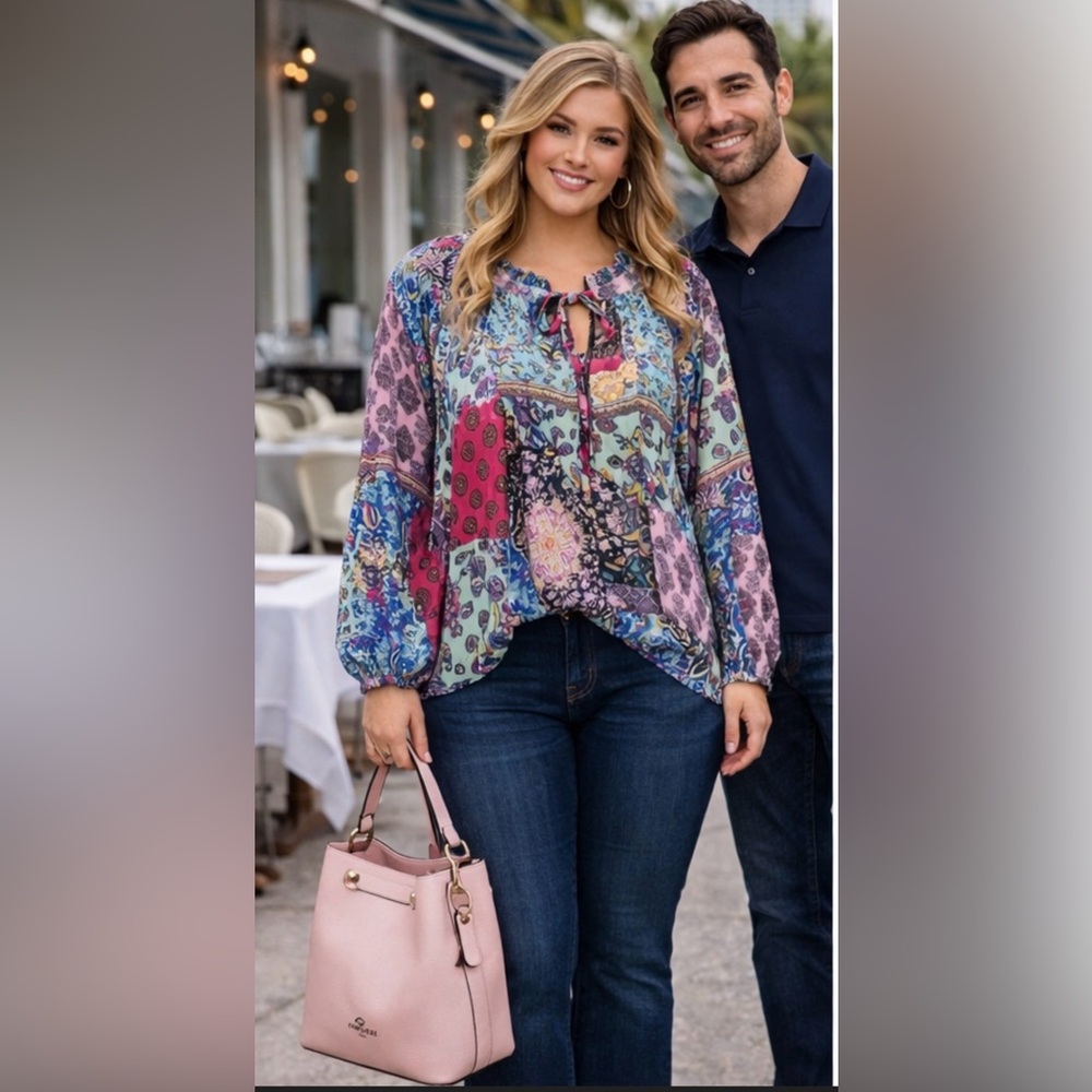 Floral Patchwork Blouse - Multicolor NWT - image 2